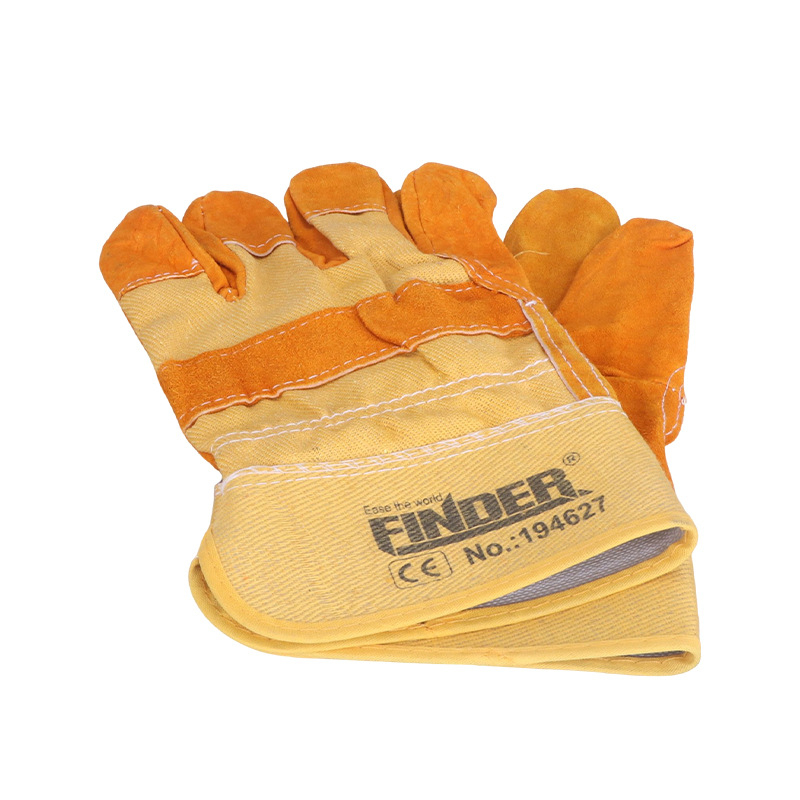 Finder/Discoverer hegesztő kesztyűk, megvastagodott, kopásálló nubuk bőr + vászon, hegesztéshez, munkavédelmi kesztyű