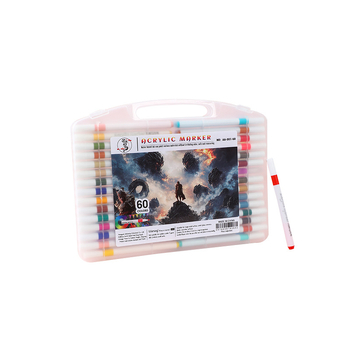 Akrilni marker s jednim vrhom, okruglo tijelo, prijenosni set u kutiji za crtanje i DIY umjetnost