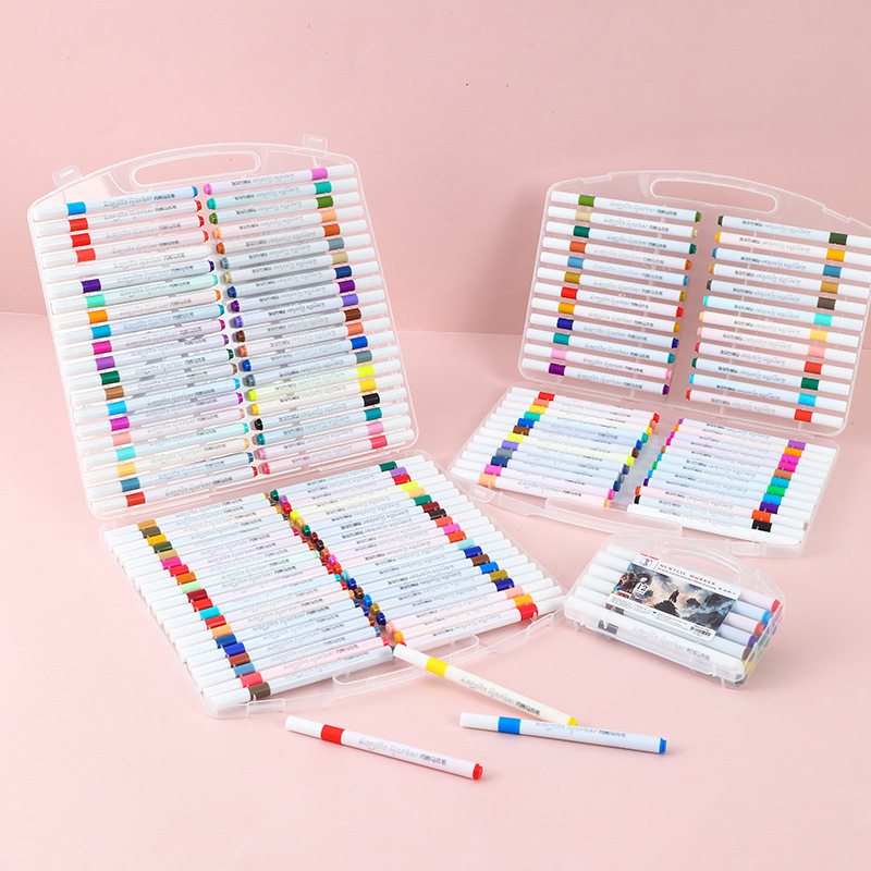 Akrilni marker s jednim vrhom, okruglo tijelo, prijenosni set u kutiji za crtanje i DIY umjetnost