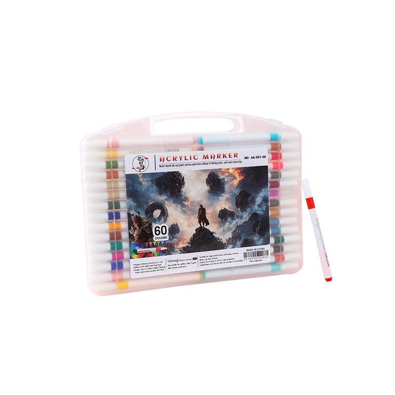 Akrilni marker s jednim vrhom, okruglo tijelo, prijenosni set u kutiji za crtanje i DIY umjetnost