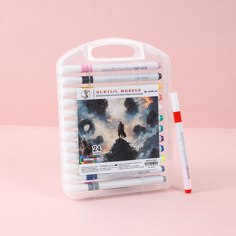 Akrilni marker s jednim vrhom, okruglo tijelo, prijenosni set u kutiji za crtanje i DIY umjetnost