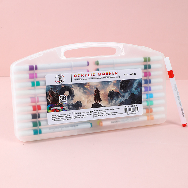 Akrilni marker s jednim vrhom, okruglo tijelo, prijenosni set u kutiji za crtanje i DIY umjetnost