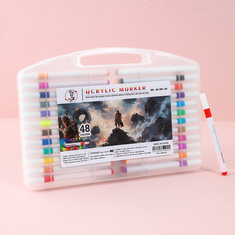 Akrilni marker s jednim vrhom, okruglo tijelo, prijenosni set u kutiji za crtanje i DIY umjetnost