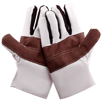 Munkakesztyűk vászon- és bőrszövetből, kopásálló, vasúti munkákhoz, hegesztéshez és vágáshoz, megerősített, 10 pár