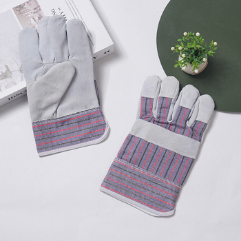 Hegesztő kesztyűk marhabőrből, teljes tenyér, kétszintes bőr, gyári felhasználásra — Zhuo Biao Labor Protection