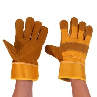 Kétrétegű marhabőrből készült hegesztő kesztyűk, a hegesztők, vasúti és ipari létesítmények számára