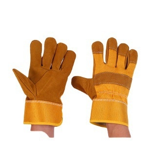 Kétrétegű marhabőrből készült hegesztő kesztyűk, a hegesztők, vasúti és ipari létesítmények számára