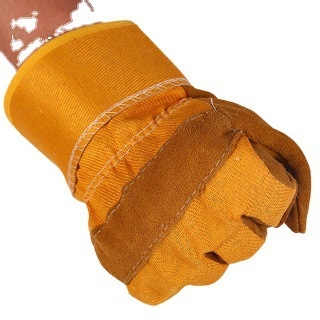 Kétrétegű marhabőrből készült hegesztő kesztyűk, a hegesztők, vasúti és ipari létesítmények számára