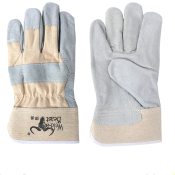 Mănuși de sudură scurte, din piele de vacă, Welding Beast, 280 g, două straturi de pânză, pentru sudură electrică și prelucrarea metalelor