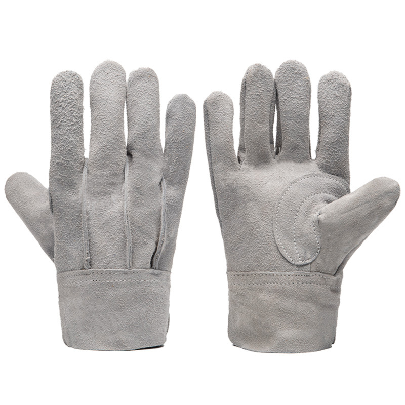 Tehénbőr hegesztő kesztyűk - Magas hőmérséklet-állóság, három bordás kialakítás, égési védelem, hőszigetelés, kopásálló