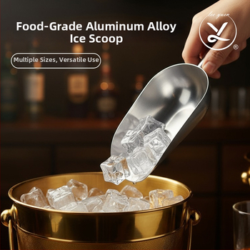 Lžička na ľad z hliníkovej zliatiny s nehrdzavejúcou oceľou, pre ľadovače, potraviny a barové koktaily