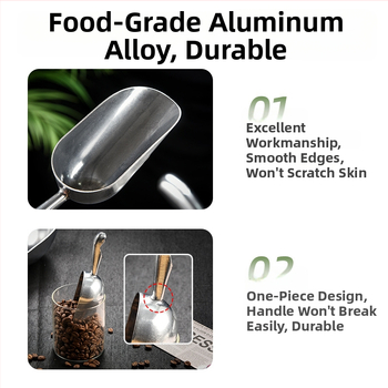 Lžička na ľad z hliníkovej zliatiny s nehrdzavejúcou oceľou, pre ľadovače, potraviny a barové koktaily