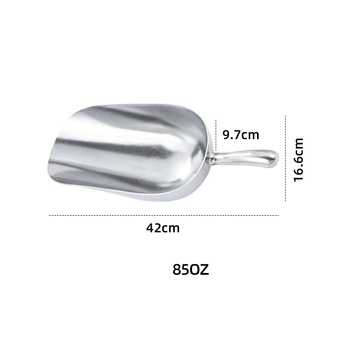 Lingură pentru gheață din aliaj de aluminiu, cu mâner din oțel inoxidabil, pentru mașini de gheață, alimente și cocktailuri de bar