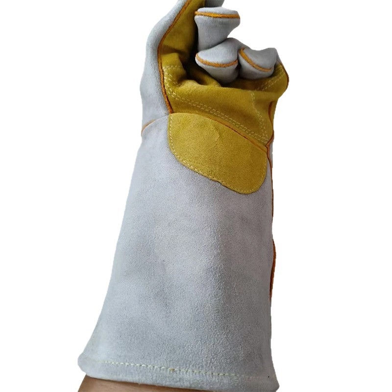 Γάντια εργασίας από δέρμα βοδινού για συγκόλληση και εξωτερικές εργασίες — ανθεκτικά στη θερμοκρασία, θερμομονωτικά, ανθεκτικά στις πιτσιλιές, διαπνέοντα, αντιολισθητικά