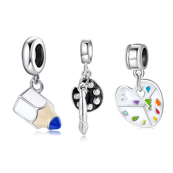 MAGIC CHARMS S925 sterling srebro, narukvica s privjeskom od perlica s oksidiranim završetkom