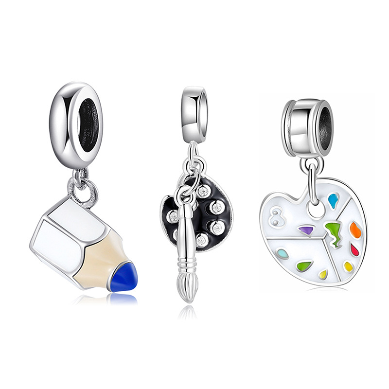 MAGIC CHARMS S925 sterling srebro, narukvica s privjeskom od perlica s oksidiranim završetkom