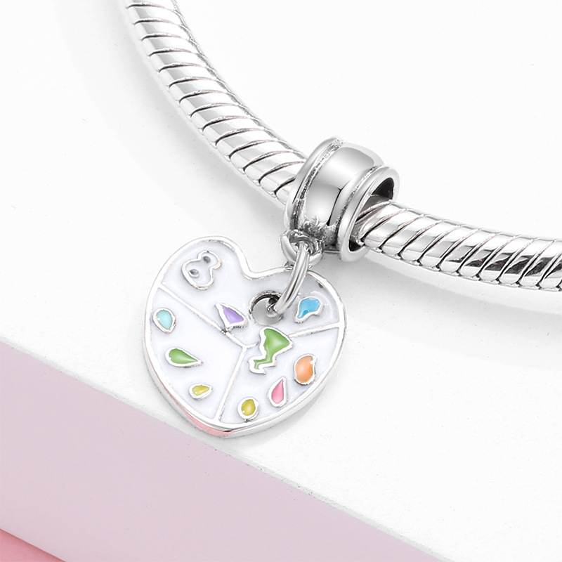 MAGIC CHARMS S925 sterling srebro, narukvica s privjeskom od perlica s oksidiranim završetkom