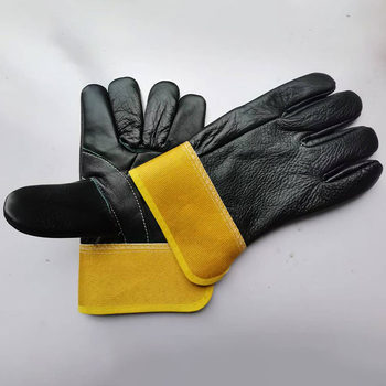 Γάντια συγκόλλησης από δέρμα επίπλων, παχύτερα, ενισχυμένα, προστασία από εγκαύματα, φλογοανθεκτικά, ανθεκτικά σε πιτσιλίσματα