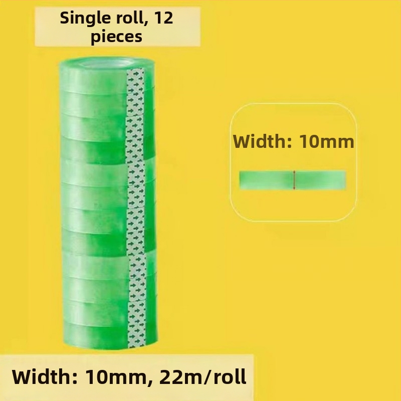 Priehľadný zásobník na lepiacu pásku a držiak, PP, pre kanceláriu, priemer hriadeľa 1.2–1.8 cm, šírka pásky do 28 mm