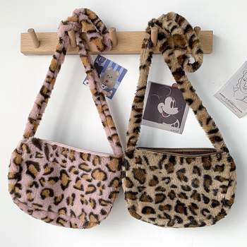 Ženska crossbody torba s leopard printom, poliester, oblik knedle, zatvarač