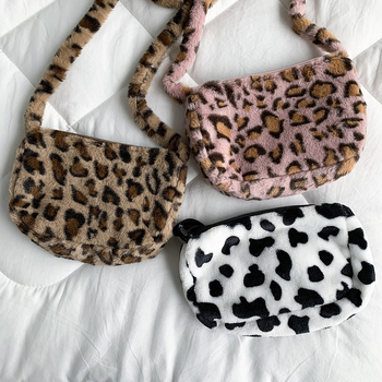 Ženska crossbody torba s leopard printom, poliester, oblik knedle, zatvarač