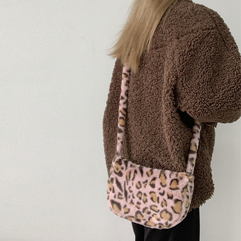 Ženska crossbody torba s leopard printom, poliester, oblik knedle, zatvarač