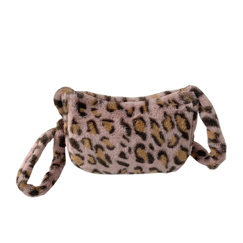 Ženska crossbody torba s leopard printom, poliester, oblik knedle, zatvarač