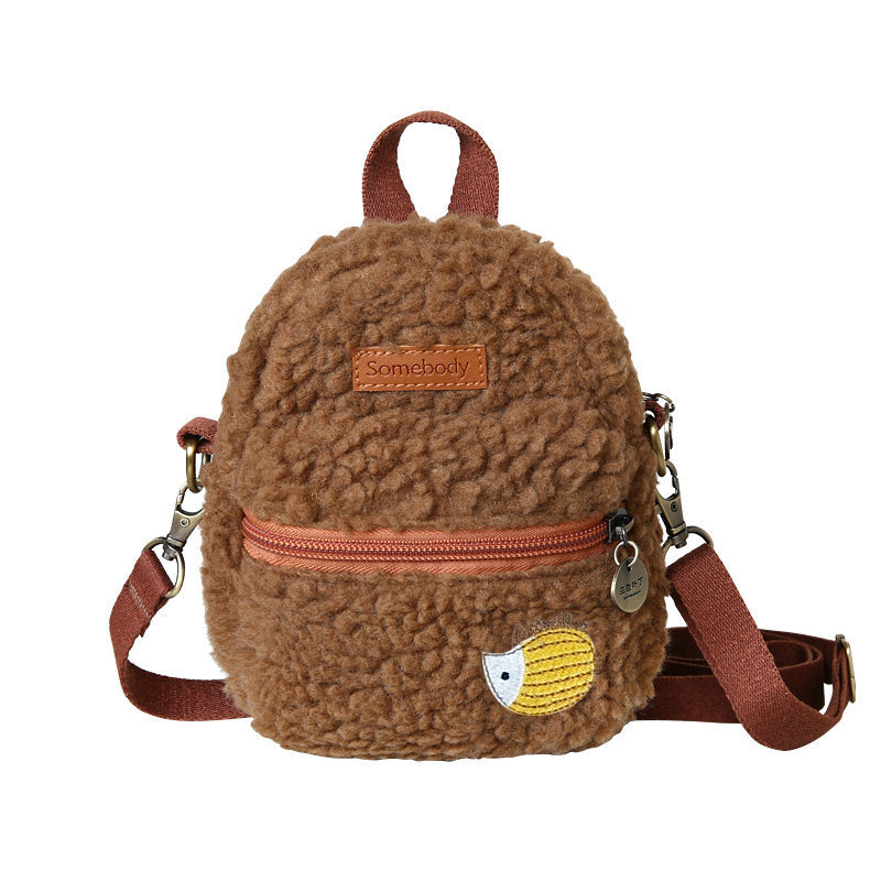 Pliš Crossbody torba, gradski stil, ovalni oblik, zatvaranje na zip, unutarnja džep sa zipom i džep za telefon