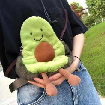 Crossbody torba s plišanim likom, vanjska tkanina, punjenje spužva, višefunkcionalna