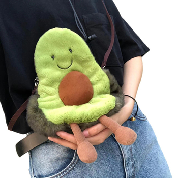 Crossbody torba s plišanim likom, vanjska tkanina, punjenje spužva, višefunkcionalna