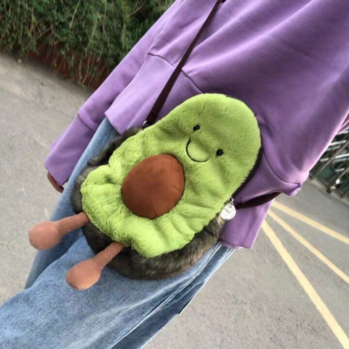 Crossbody torba s plišanim likom, vanjska tkanina, punjenje spužva, višefunkcionalna