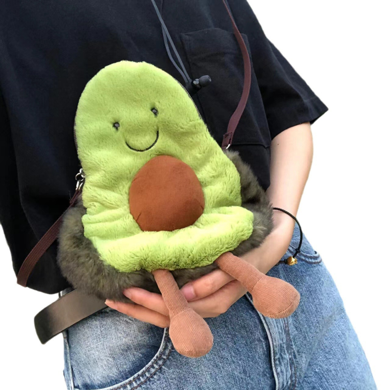 Crossbody torba s plišanim likom, vanjska tkanina, punjenje spužva, višefunkcionalna