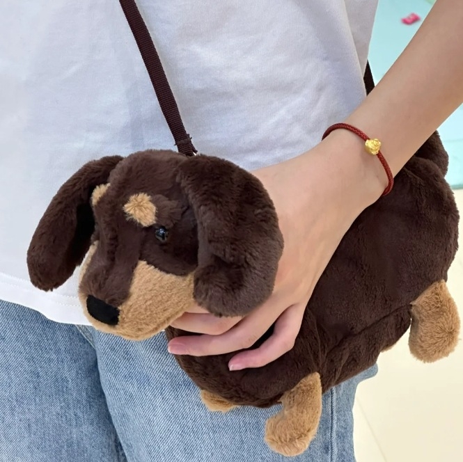 Νταχσουντ λούτρινο τσαντάκι-κούκλα, 1:1 αντίγραφο, κοντό βελούδινο ύφασμα, για ηλικίες 7–14