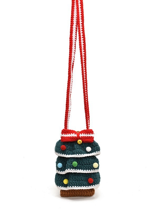 Menderya Crossbody torba od vune, tkana, vertikalno kvadratnog oblika, otvorena