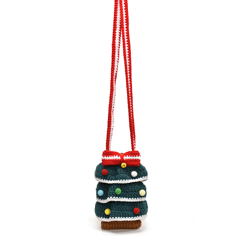 Menderya Crossbody torba od vune, tkana, vertikalno kvadratnog oblika, otvorena