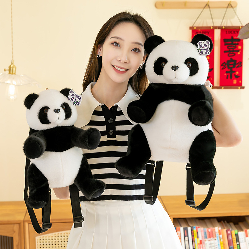 Panda Backpack plush παιχνίδι με προσαρμοσμένα δείγματα – γέμισμα PP cotton, Mink Velvet plush, Jingyang Toys