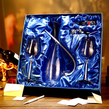 Hyun Jue Kristalne čaše za vino – set od dvije čaše, otisak logotipa, poklon kutija