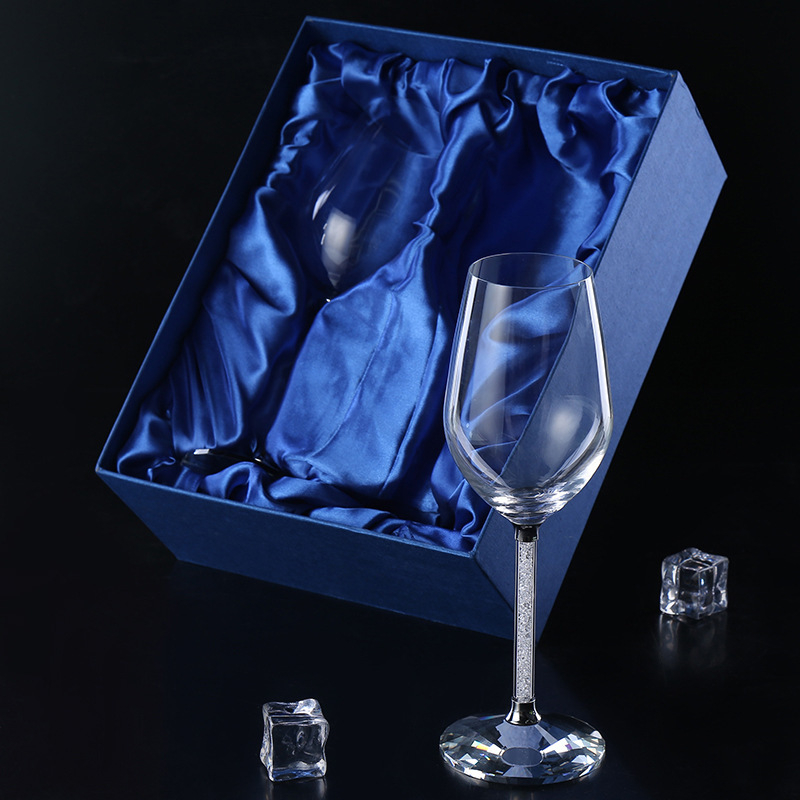 Hyun Jue Kristalne čaše za vino – set od dvije čaše, otisak logotipa, poklon kutija