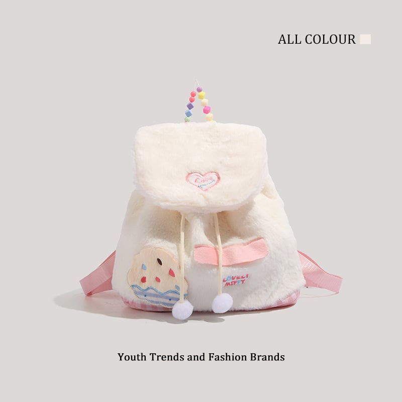 CDIWRI plišani ruksak – Fresh and Sweet stil, bucket bag s poklopcem, džep za mobitel