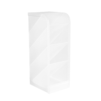 Suport pentru pixuri – Transparent, plastic PP, design înclinat cu mai multe compartimente, organizator de birou, imprimare logo, personalizare