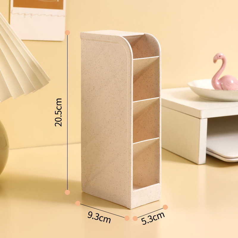 Suport pentru pixuri – Transparent, plastic PP, design înclinat cu mai multe compartimente, organizator de birou, imprimare logo, personalizare