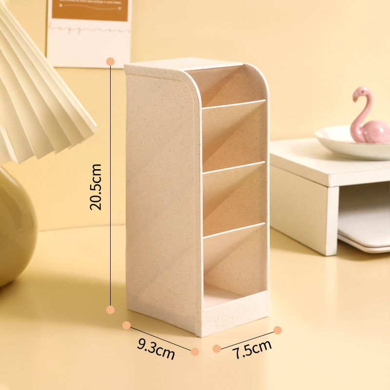 Suport pentru pixuri – Transparent, plastic PP, design înclinat cu mai multe compartimente, organizator de birou, imprimare logo, personalizare