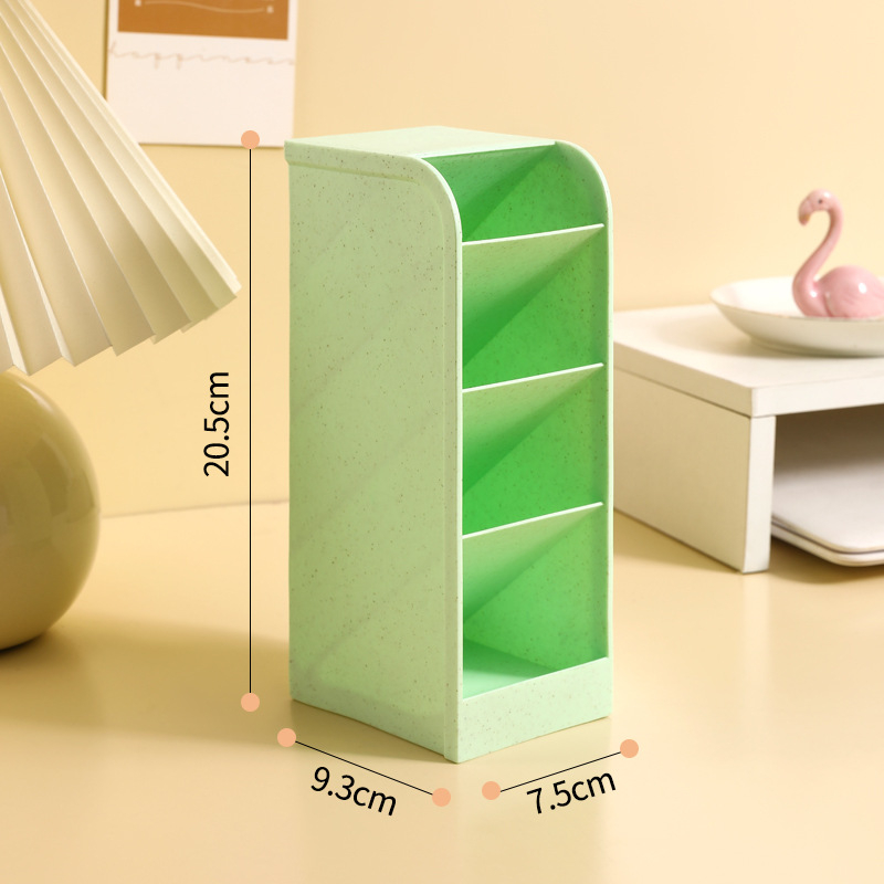 Suport pentru pixuri – Transparent, plastic PP, design înclinat cu mai multe compartimente, organizator de birou, imprimare logo, personalizare