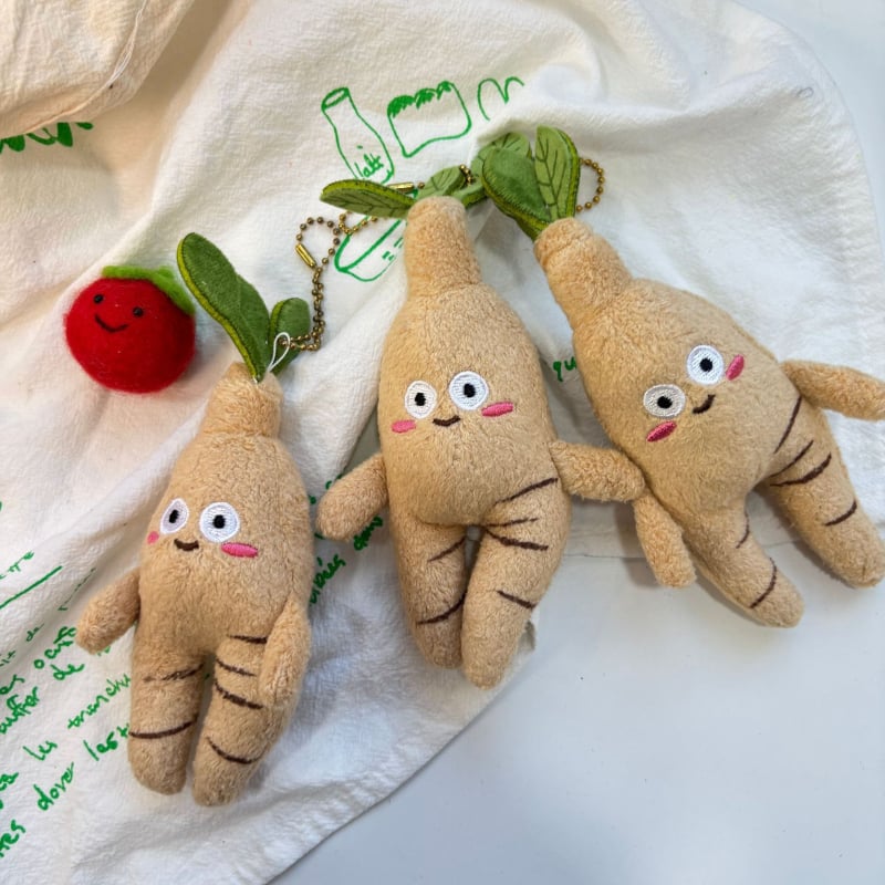 Ginseng pliš igračka s privjeskom za torbicu – kratki pliš, PP pamuk punjenje, za uzrast 7–14 godina