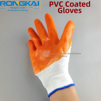 Najlon-PVC rukavice, polu-potopljen premaz, gumasti premaz, otporne na ulje, radničke zaštitne rukavice, duljina oko 24 cm