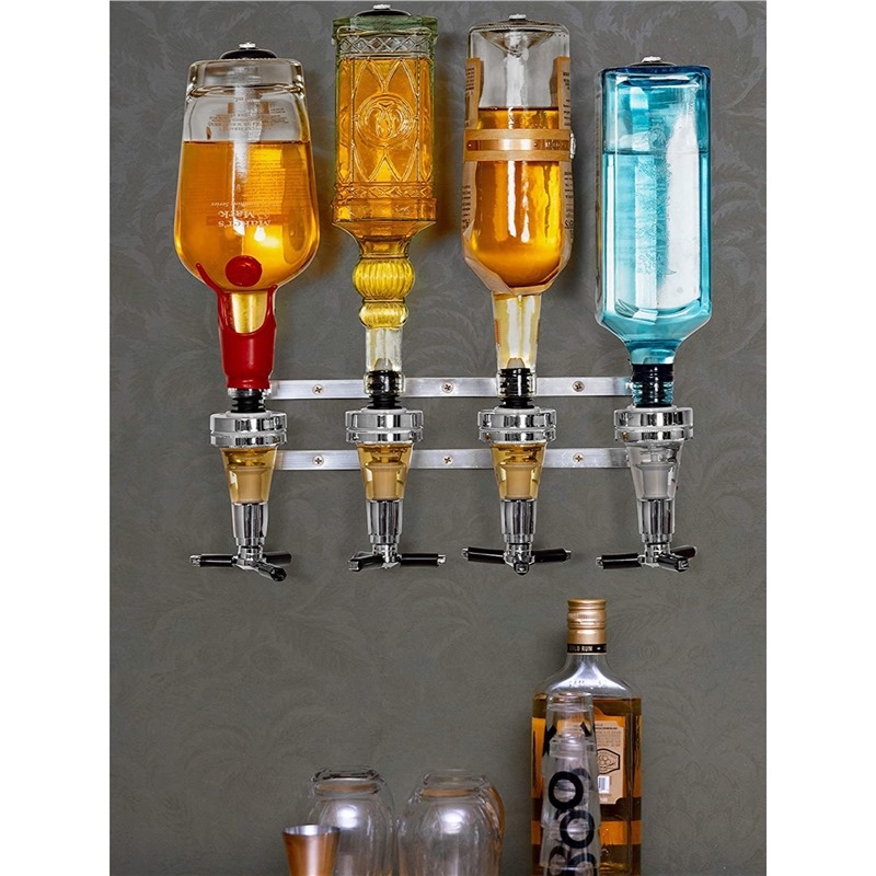 Rack montat pe perete pentru turnarea băuturilor spirtoase cu bază de măsurare, capacitate 1000 ml+, plastic, stil modern minimalist, 1 buc., ambalaj carton