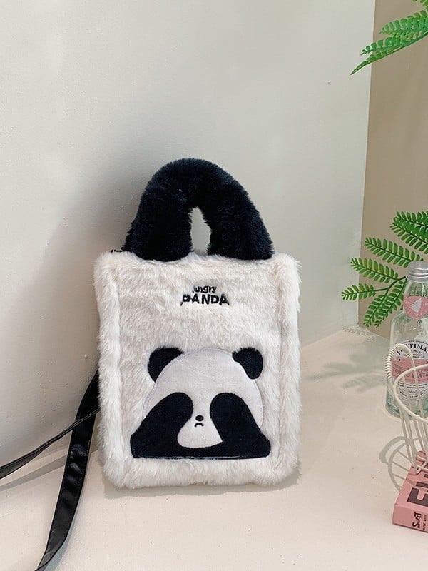 Pliš torbica za crossbody, vertikalni kvadratni oblik, magnetska kopča, najlon podstava, jedna naramenica