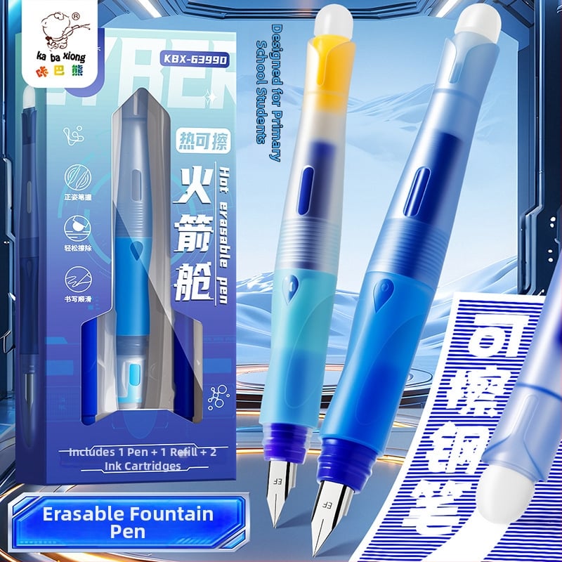Kbx-6399 pisaće pero s nehrđajućim čeličnim vrhom, potisno punjenje, zamjenjiva posuda s tintom, za vježbanje pisanja učenika