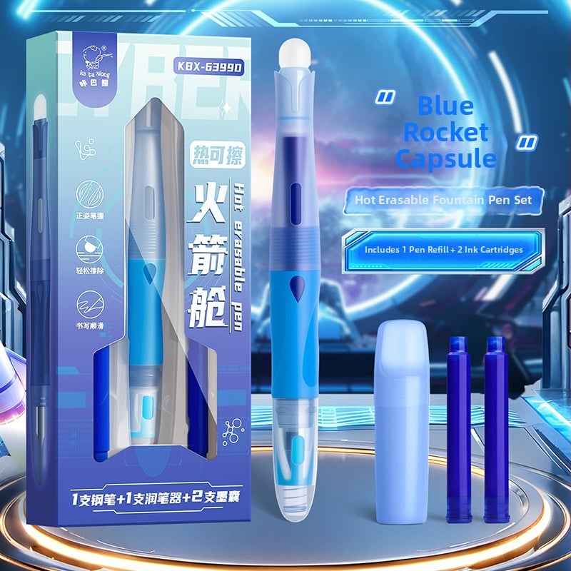 Kbx-6399 pisaće pero s nehrđajućim čeličnim vrhom, potisno punjenje, zamjenjiva posuda s tintom, za vježbanje pisanja učenika