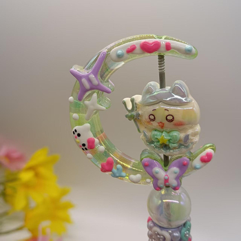 DIY dodaci za nakit – akril, ručno oslikano, totemski uzorak, stil princeze